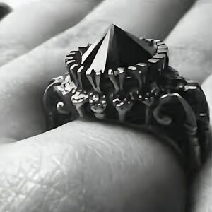 NEW Bloodmilk Jewelry Belonging to the Darkness Silver & Black Onyx Gothic Ring